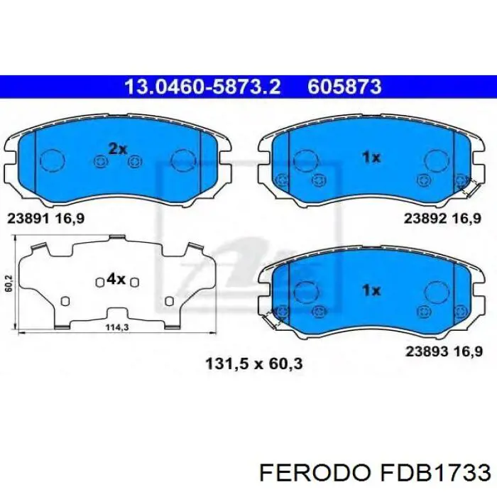 Купити FDB1733 Ferodo Колодки гальмівні передні, дискові