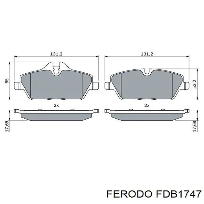Передні тормозні колодки FDB1747 Ferodo