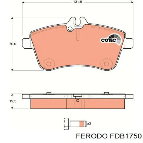 Гальмівні колодки Ferodo FDB1750 ціна, від 35.85 USD