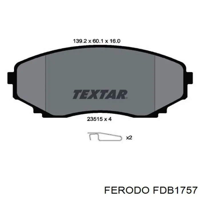 FDB1757 Ferodo колодки гальмівні передні, дискові