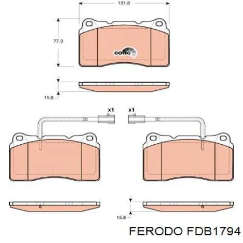 FDB1794 Ferodo колодки гальмівні передні, дискові