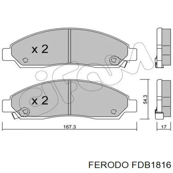 FDB1816 Ferodo Передні гальмівні колодки