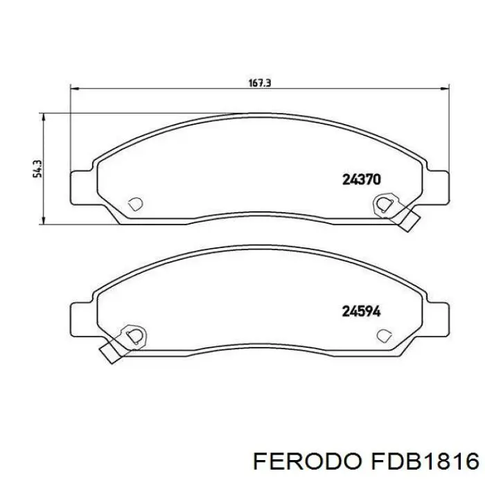 Гальмівні колодки Ferodo FDB1816 ціна, від 36.22 USD