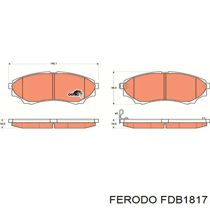 Передні тормозні колодки FDB1817 Ferodo