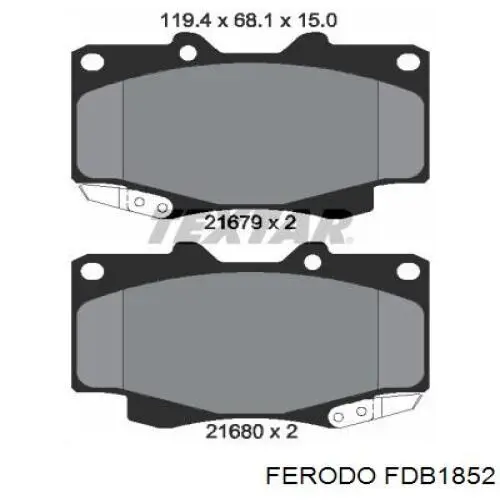 FDB1852 Ferodo Передні гальмівні колодки