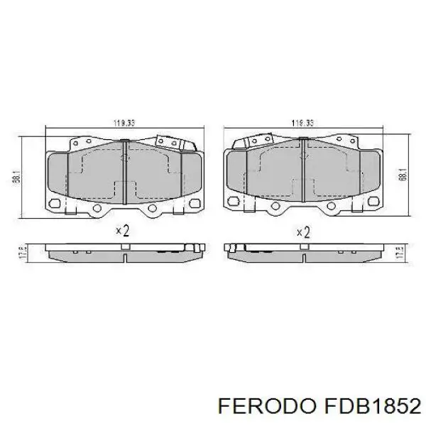 Купити FDB1852 Ferodo Колодки гальмівні передні, дискові