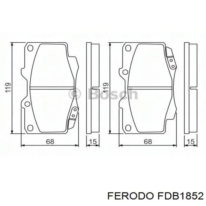 Колодки гальмівні передні, дискові FDB1852 Ferodo