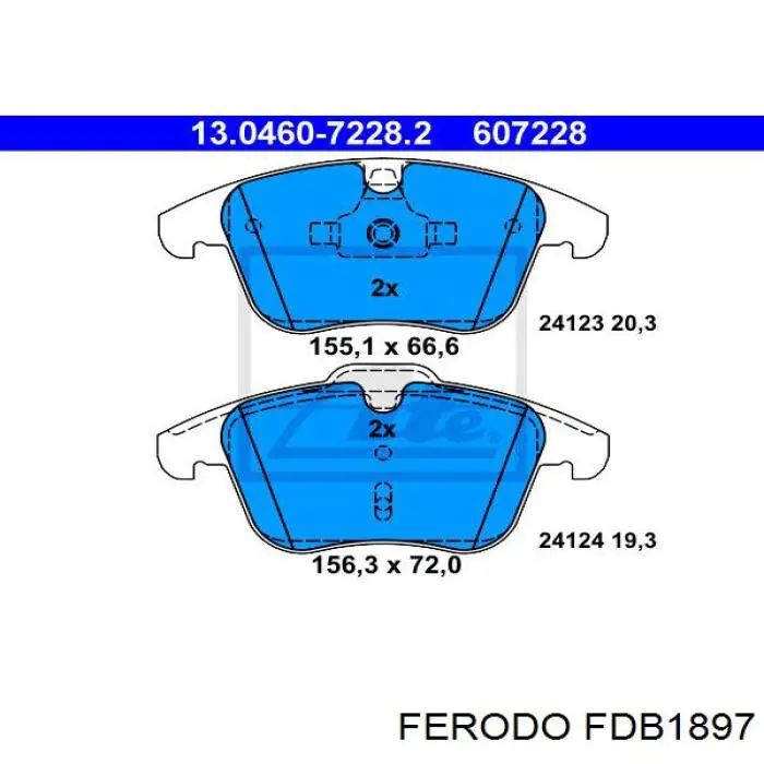 Гальмівні колодки Ferodo FDB1897 ціна, від 38.70 USD