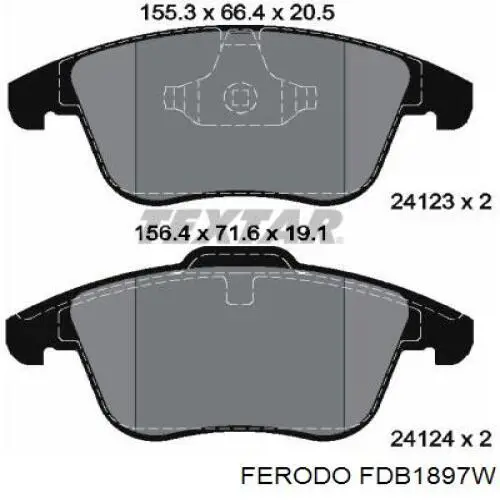 Тормозні колодки Ferodo FDB1897W