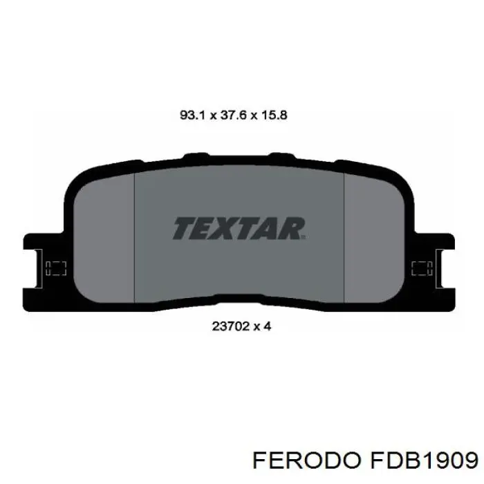 Задні гальмівні колодки Ferodo FDB1909 ціна, від 20.91 USD