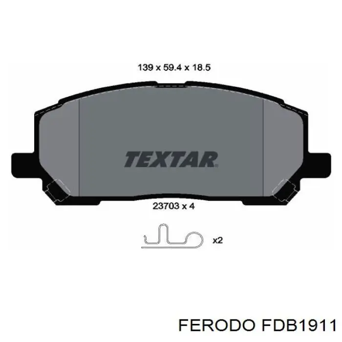 FDB1911 Ferodo Передні гальмівні колодки