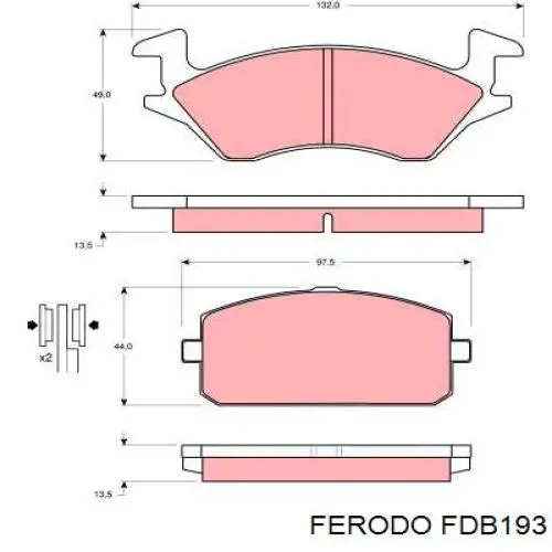 FDB193 Ferodo колодки гальмівні передні, дискові