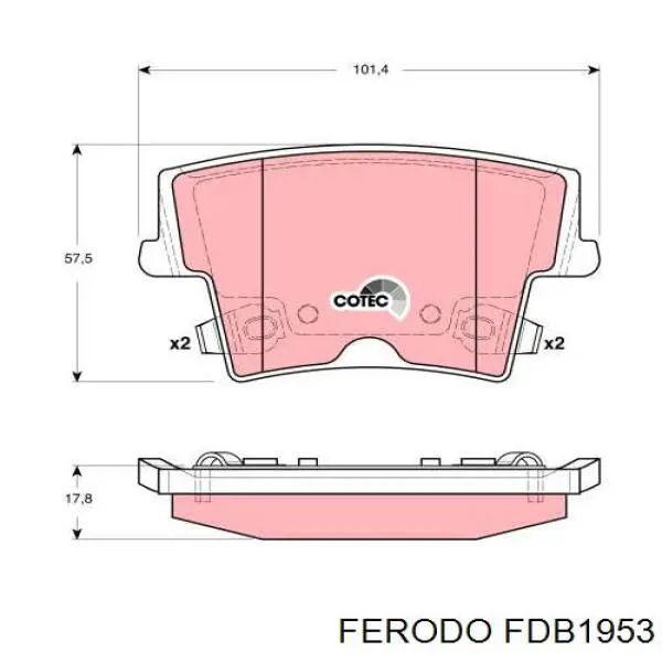 FDB1953 Ferodo колодки гальмові задні, дискові