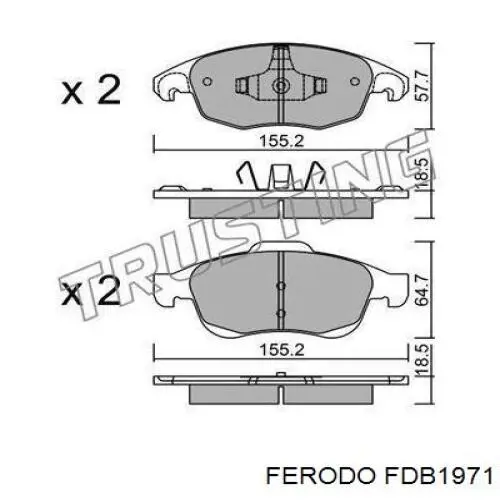 Купити FDB1971 Ferodo Колодки гальмівні передні, дискові