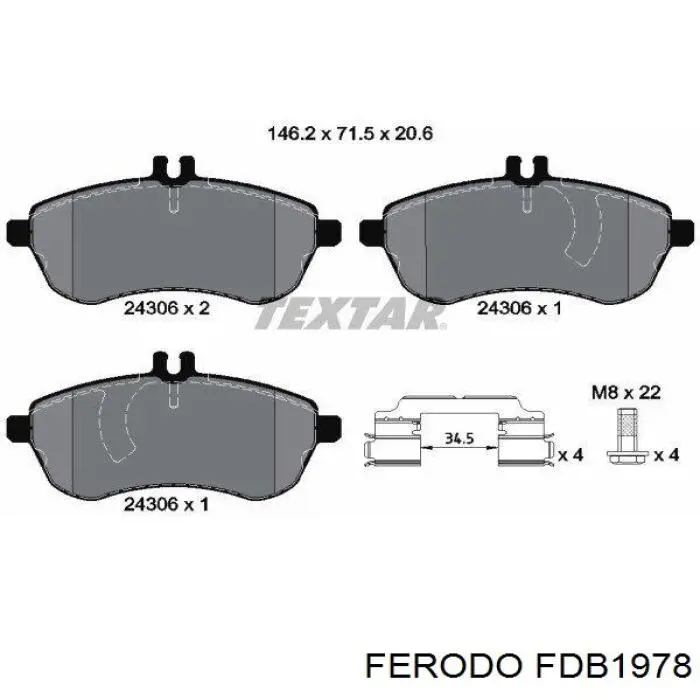 Тормозні колодки Ferodo FDB1978