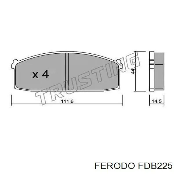 FDB225 Ferodo колодки гальмівні передні, дискові