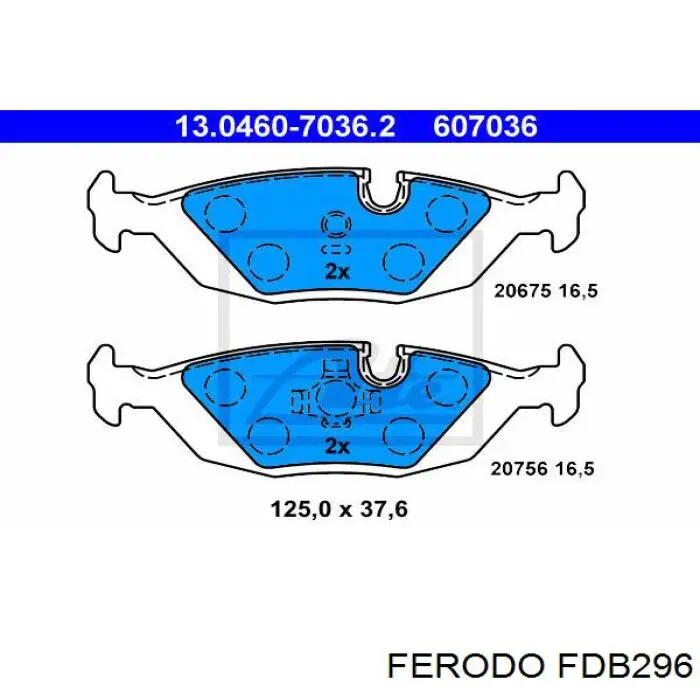 Колодки гальмові задні, дискові FDB296 Ferodo