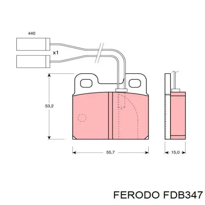 Задні гальмівні колодки FDB347 Ferodo