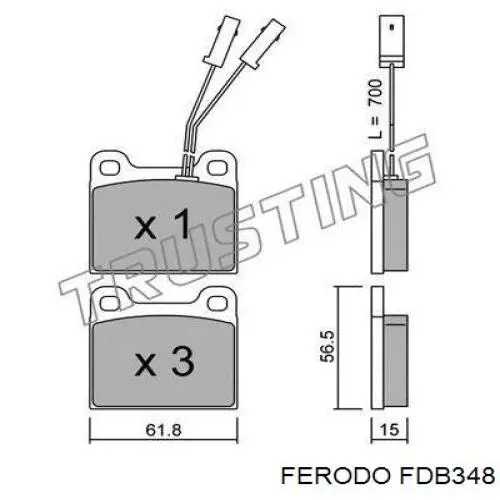 FDB348 Ferodo колодки гальмівні передні, дискові