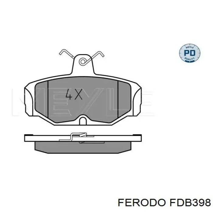 Задні гальмівні колодки Ferodo FDB398 ціна, від 14.33 USD