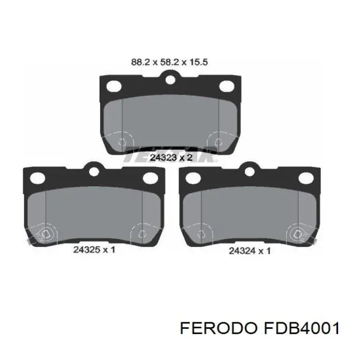 Задні гальмівні колодки Ferodo FDB4001 ціна, від 25.52 USD