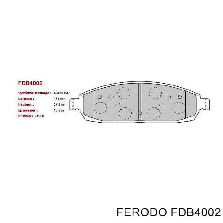 FDB4002 Ferodo колодки гальмівні передні, дискові