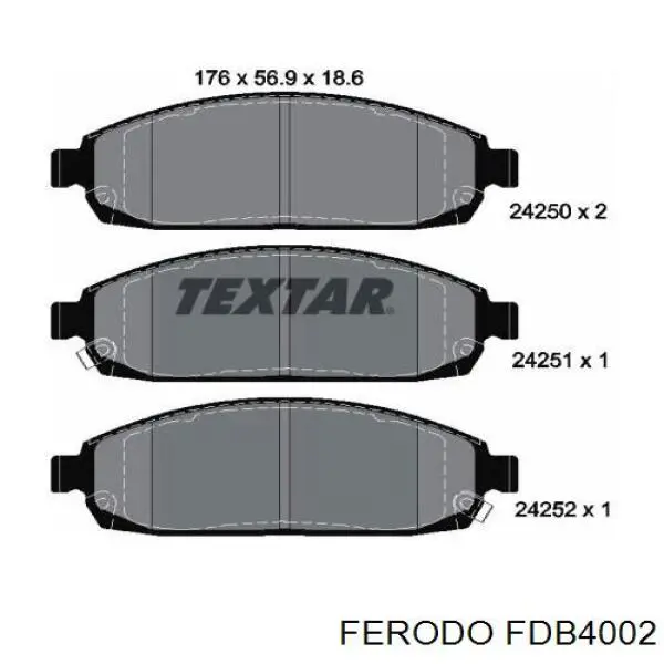 Гальмівні колодки Ferodo FDB4002 ціна, від 43.16 USD