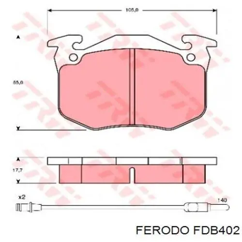 Купити FDB402 Ferodo Колодки гальмівні передні, дискові