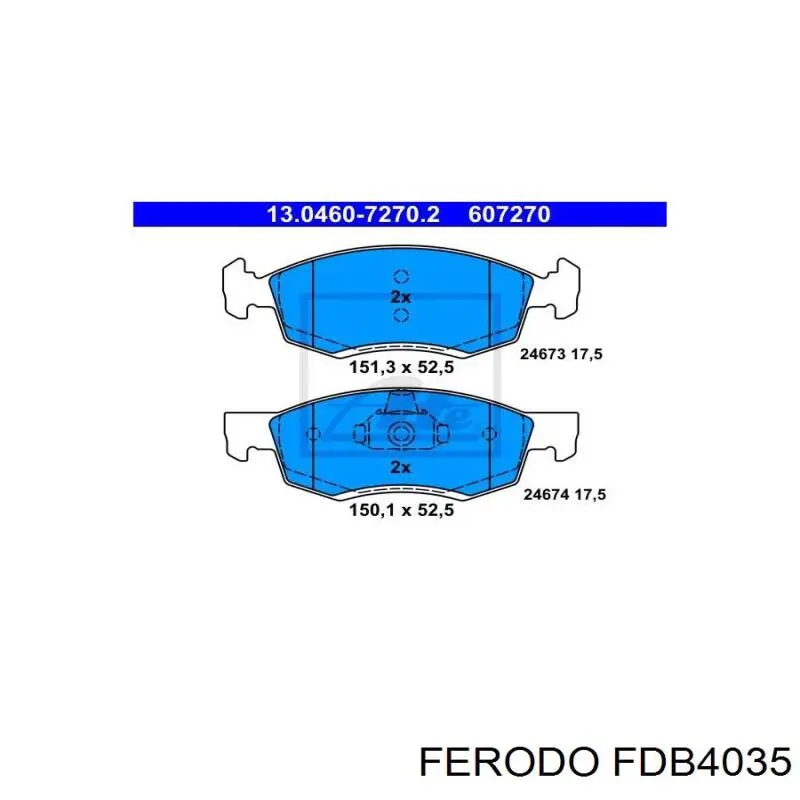 FDB4035 Ferodo колодки гальмівні передні, дискові
