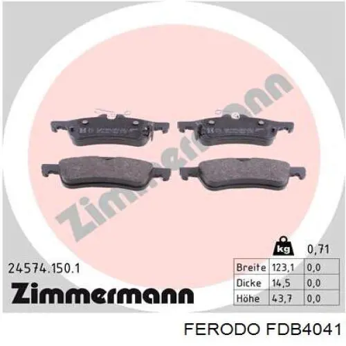 Задні гальмівні колодки Ferodo FDB4041 ціна, від 28.26 USD