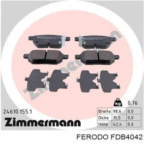 Задні гальмівні колодки Ferodo FDB4042 ціна, від 25.49 USD