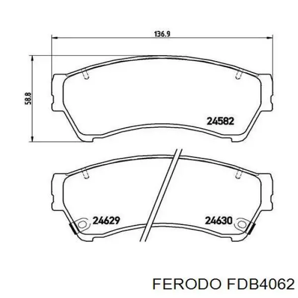 Передні тормозні колодки FDB4062 Ferodo