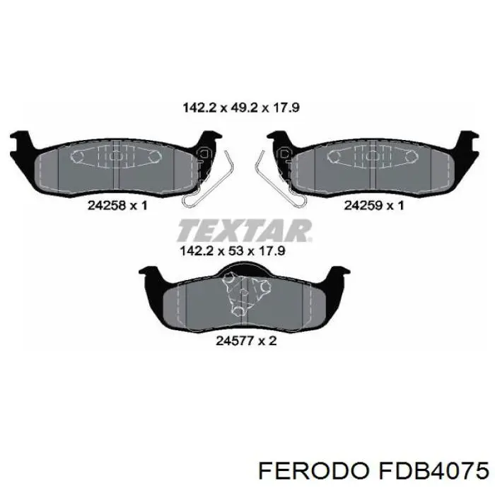 Задні гальмівні колодки Ferodo FDB4075 ціна, від 34.16 USD