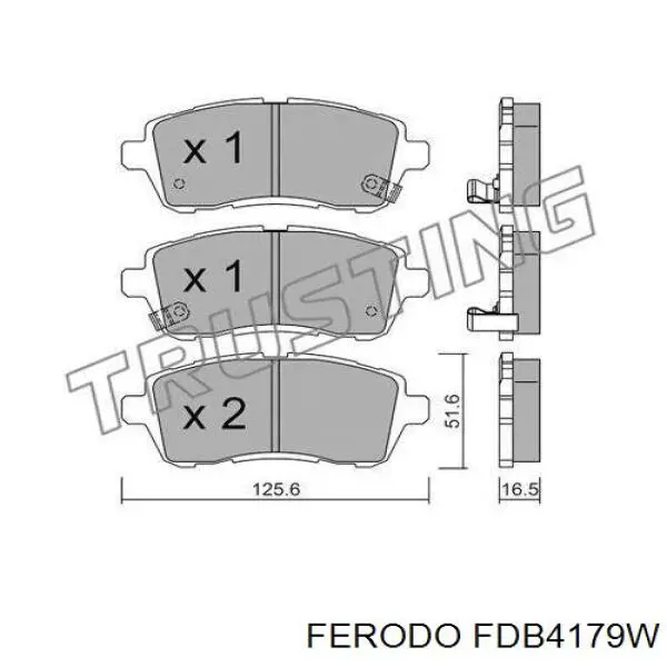 Колодки гальмівні передні, дискові FDB4179W Ferodo