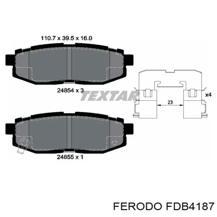 FDB4187 Ferodo колодки гальмові задні, дискові