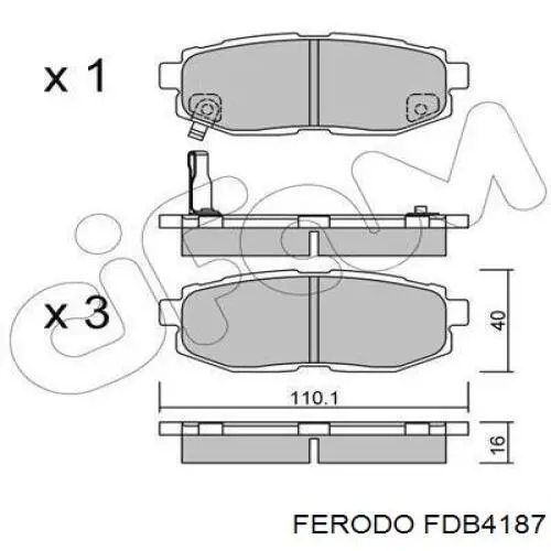 Задні гальмівні колодки Ferodo FDB4187 ціна, від 23.18 USD