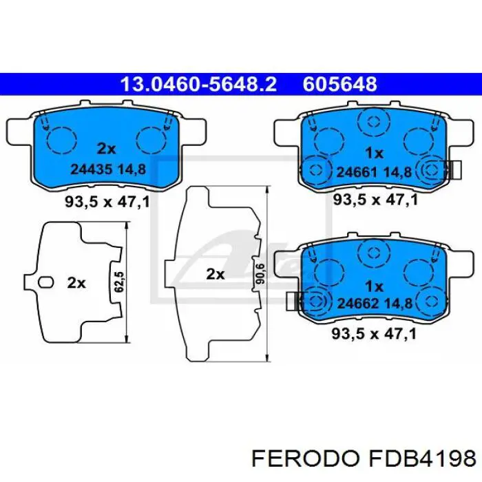 Задні гальмівні колодки Ferodo FDB4198 ціна, від 17.24 USD