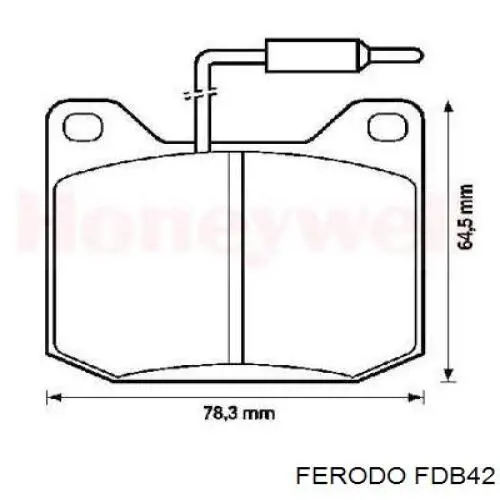 Колодки гальмівні передні, дискові FDB42 Ferodo