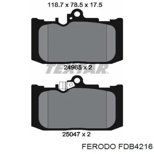 Передні тормозні колодки FDB4216 Ferodo