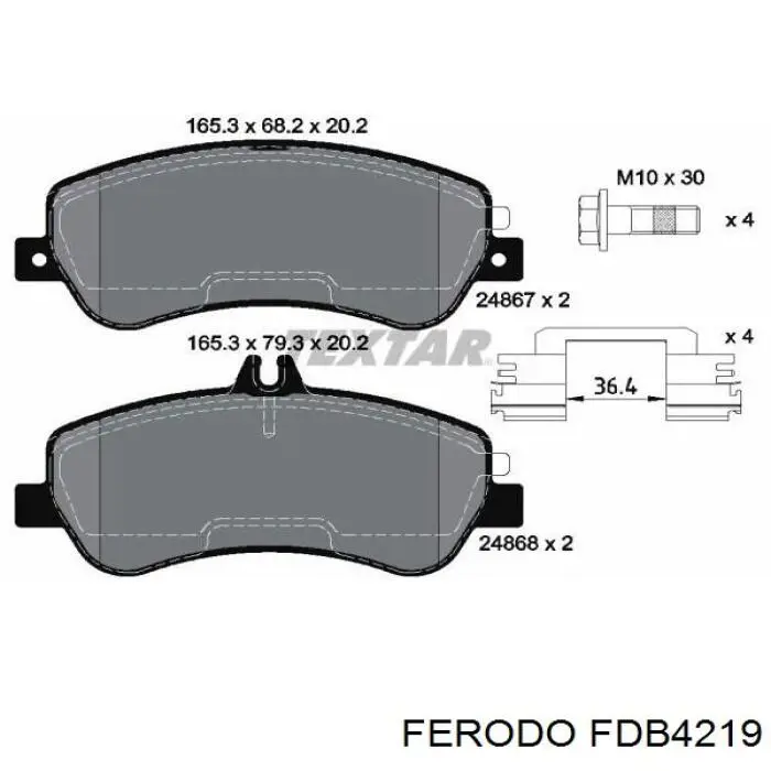Купити FDB4219 Ferodo Колодки гальмівні передні, дискові