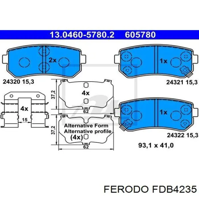 Купити FDB4235 Ferodo Задні колодки