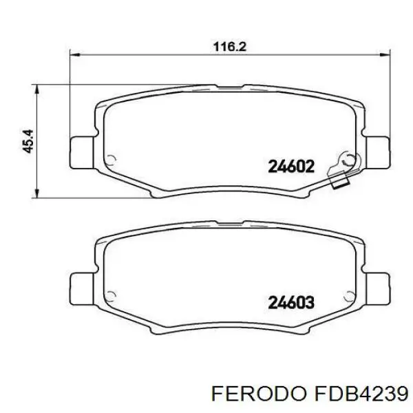 Задні гальмівні колодки Ferodo FDB4239 ціна, від 39.87 USD
