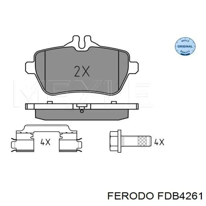 Колодки гальмові задні, дискові FDB4261 Ferodo