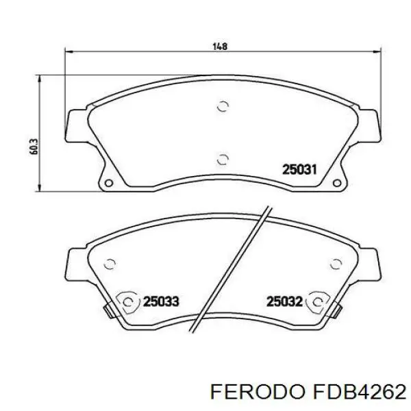 Купити FDB4262 Ferodo Колодки гальмівні передні, дискові