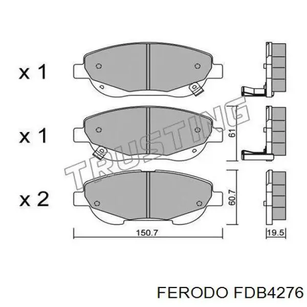 Передні тормозні колодки FDB4276 Ferodo