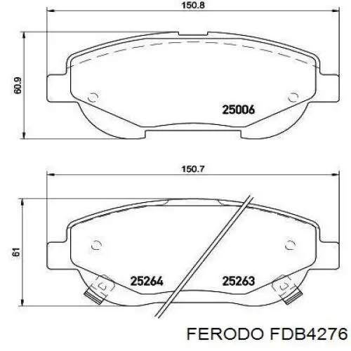 Гальмівні колодки Ferodo FDB4276 ціна, від 32.64 USD