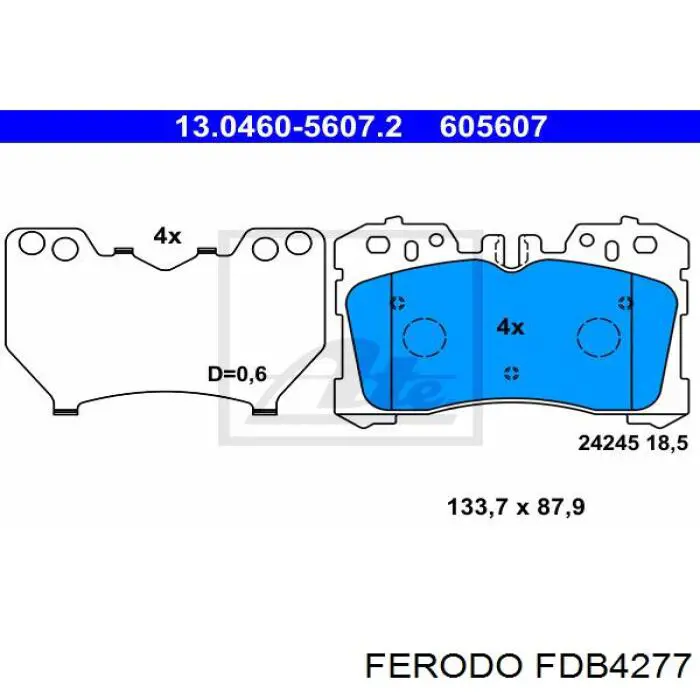Гальмівні колодки Ferodo FDB4277 ціна, від 38.76 USD
