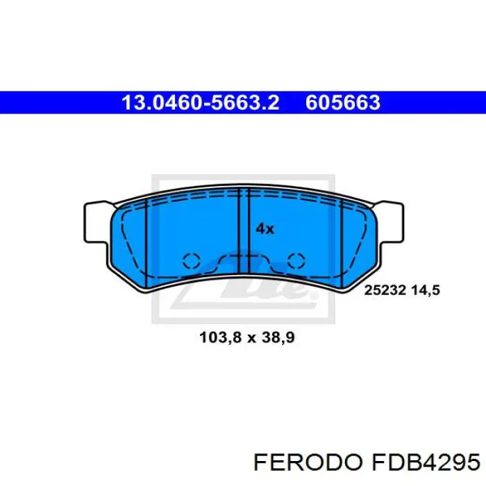 Задні гальмівні колодки Ferodo FDB4295 ціна, від 16.38 USD