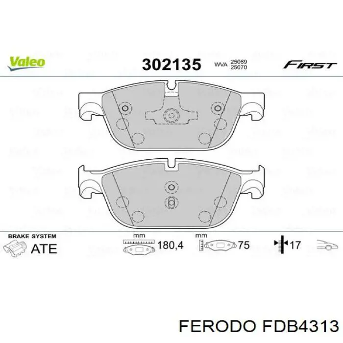 Купити FDB4313 Ferodo Колодки гальмівні передні, дискові