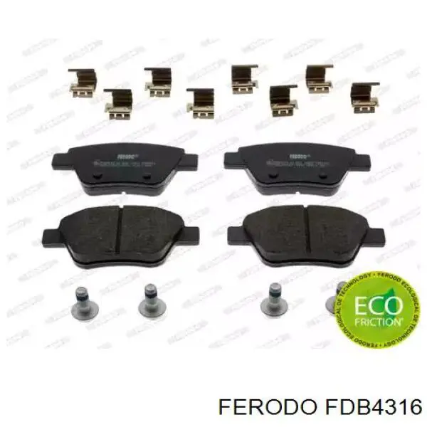 FDB4316 Ferodo колодки гальмові задні, дискові